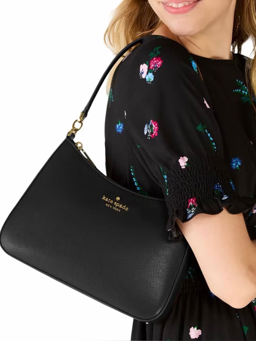 Kate Spade ♠️ Madison Black Saffiano Leather Shoulder Bag KH397 NWT - Picture 2 of 14